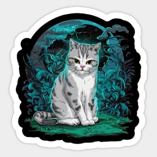 Sullen Cat Japanese Art Print Sticker